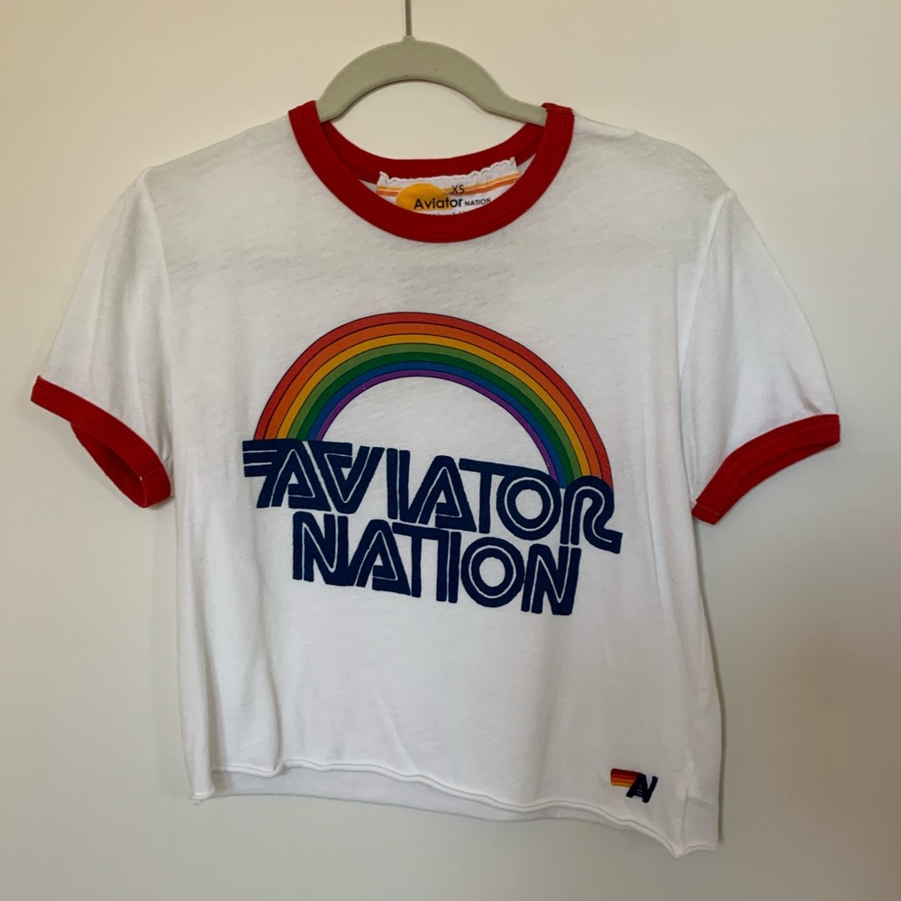 Aviator Nation Cropped Graphic Tee